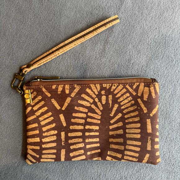 Sew Da Kine Made in Hawaii Wristlet Cork Fabric Pouch Zipper Travel Bag Aloha - Picture 2 of 10